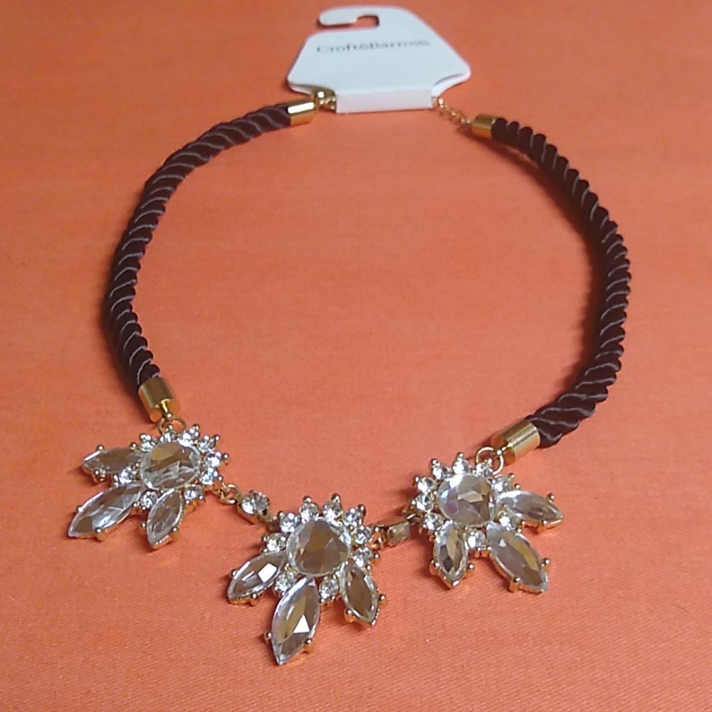 🐾 2 For $16 Black Corded Bling Choker Necklace - Picture 4 of 6